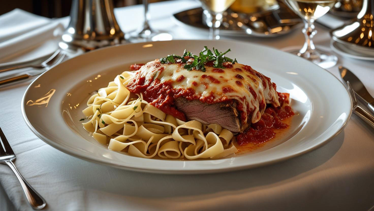 Veal-Parmigiana-with-Pasta-